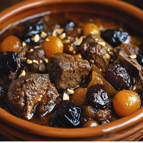 Tajine d’Agneau aux Pruneaux & Amandes